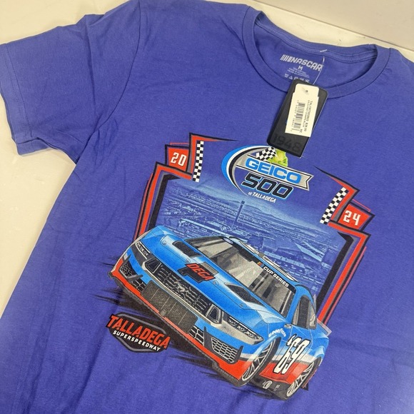 NWT NASCAR GEICO 500 Talladega Superspeedway 2024 T-Shirt Blue Adult Medium M